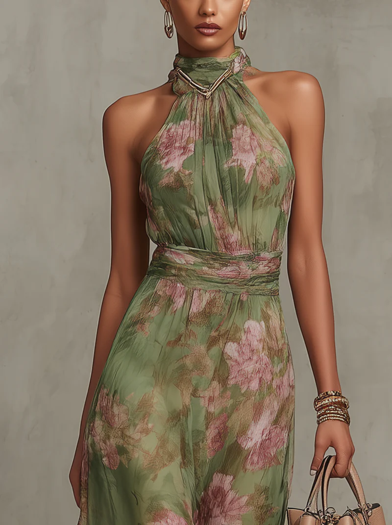 Serena ∙ Long Floral Chiffon Dress for Women