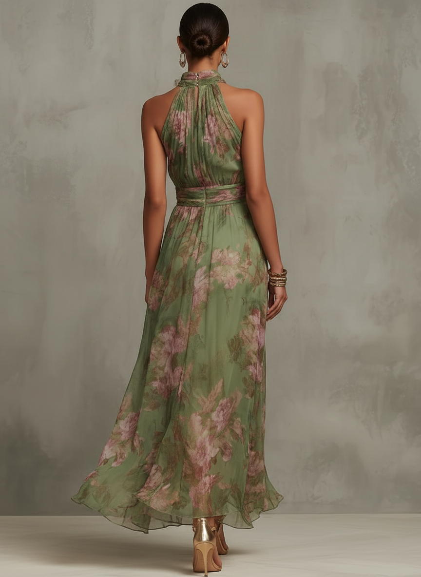 Serena ∙ Long Floral Chiffon Dress for Women