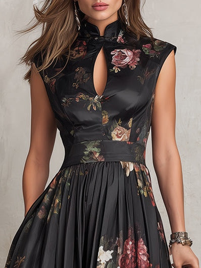 Violetta - Pleated Satin Midi Dress for Women