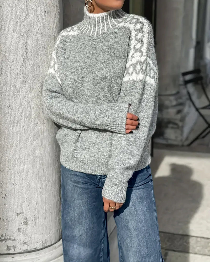 CELESTE – COZY KNIT HIGH-NECK SWEATER