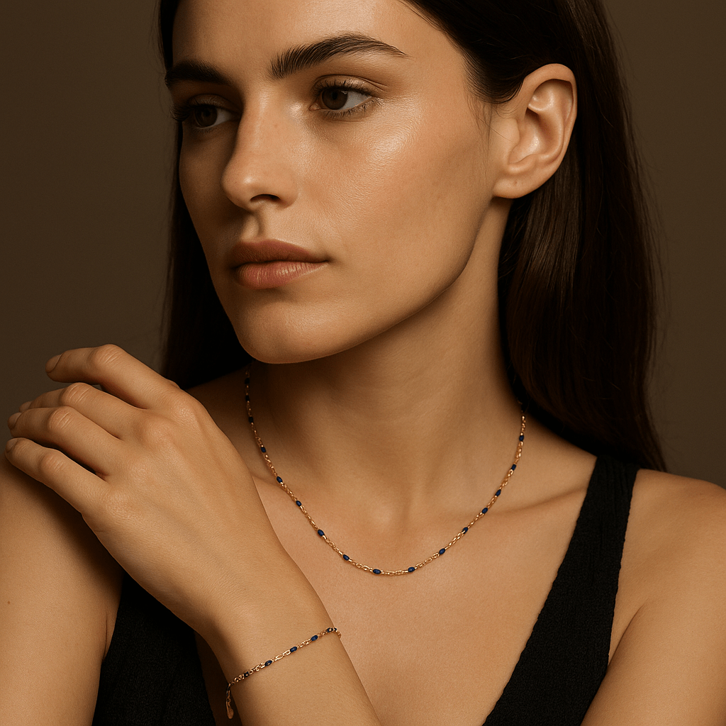 Camilla Necklace – 18k Gold Plated and Enamel Pearls