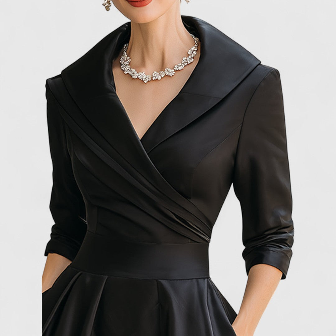 Women's Solid Satin Midi Dress