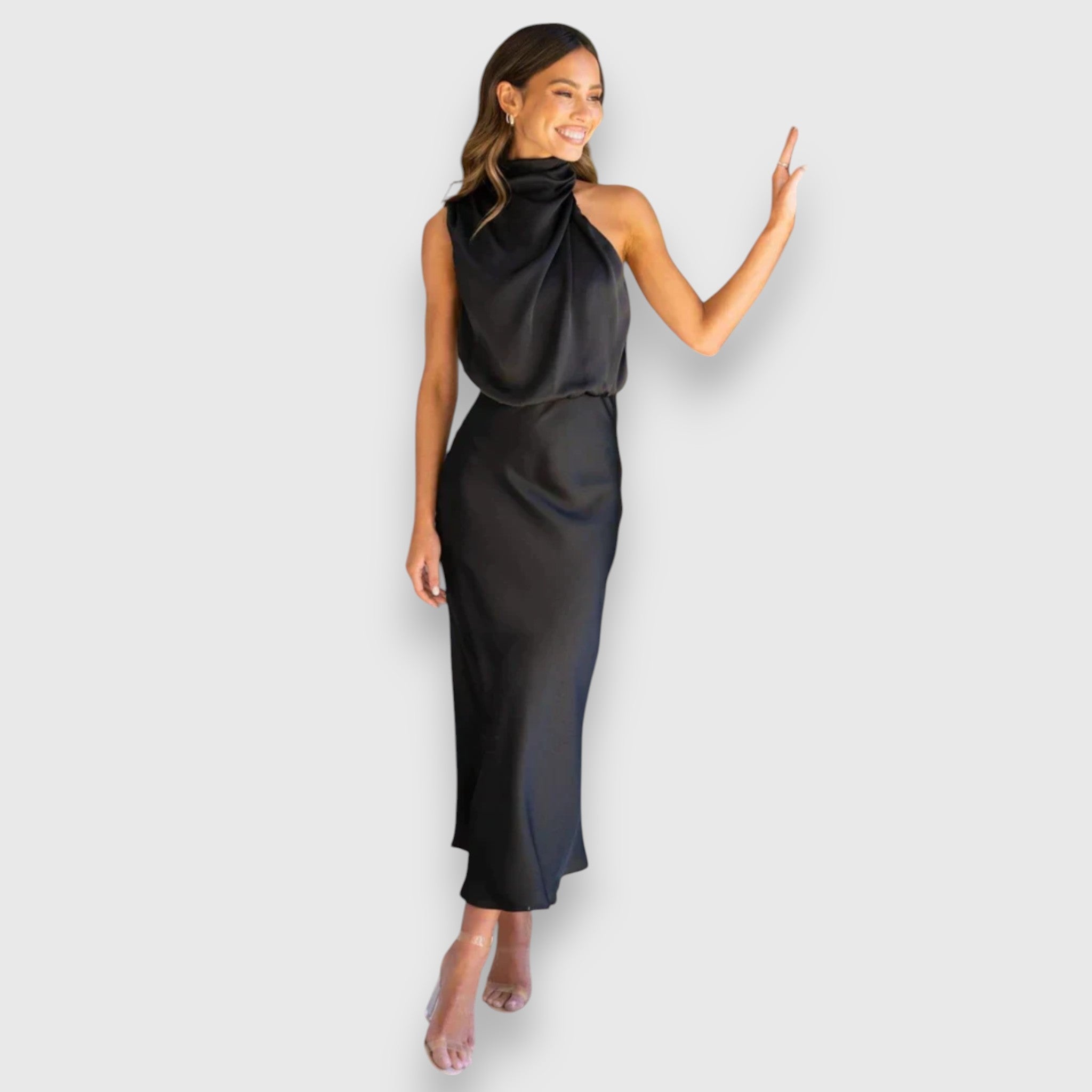 Daisy | Elegant Satin Halter Dress