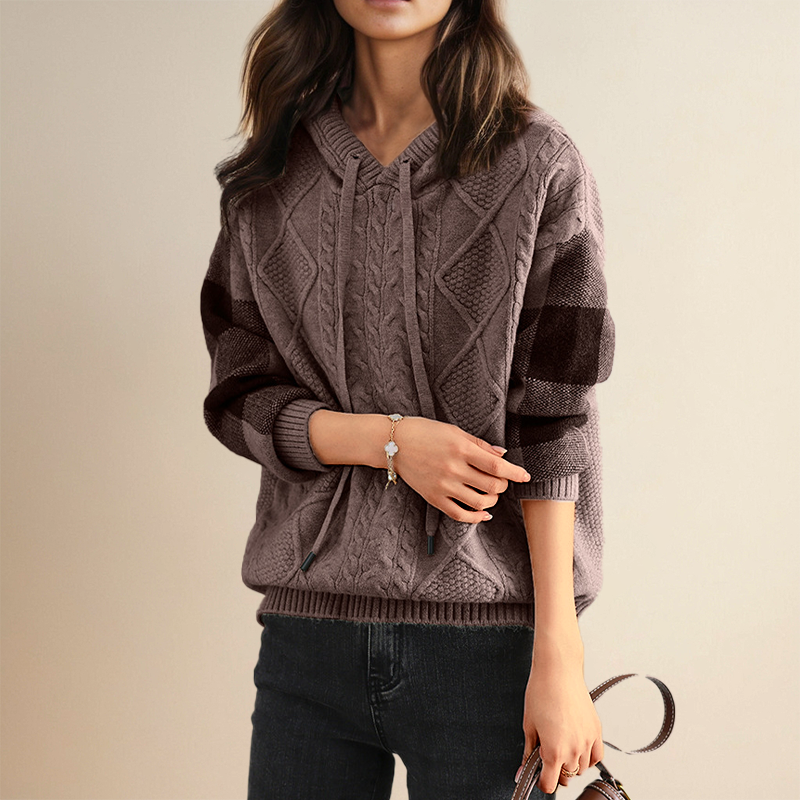 Cable Knit Hoodie Sweater