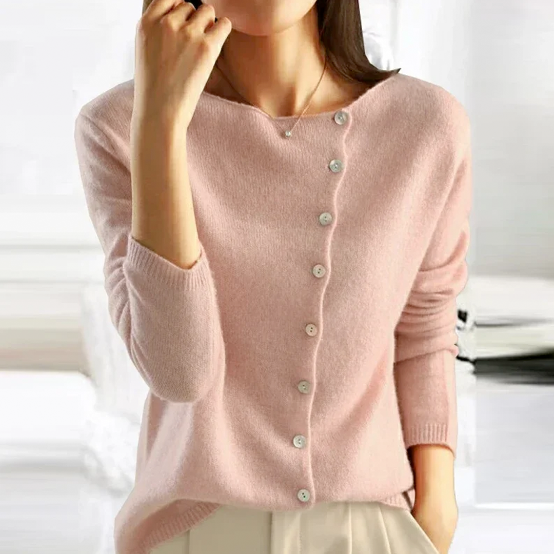 Elegant Wool Jacket with Side Closure