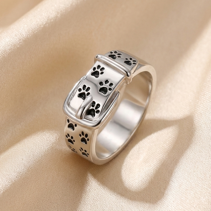 Cute and Stylish Dog-Inspired Collar Ring
