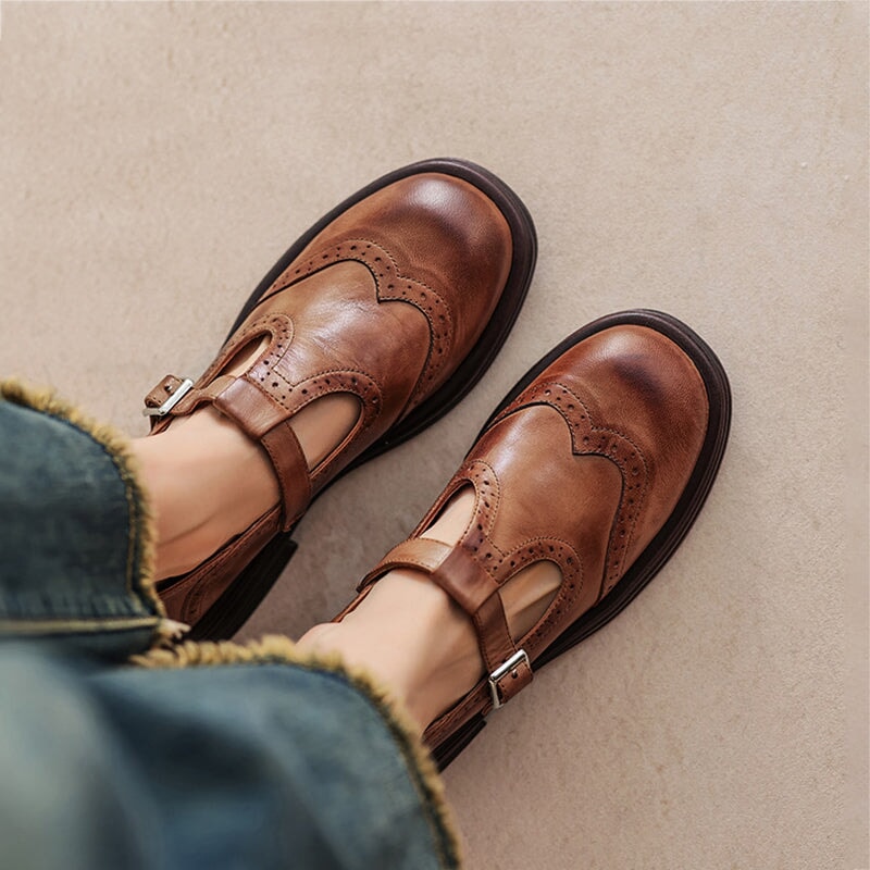VELDA | Elegant Leather Mary Janes
