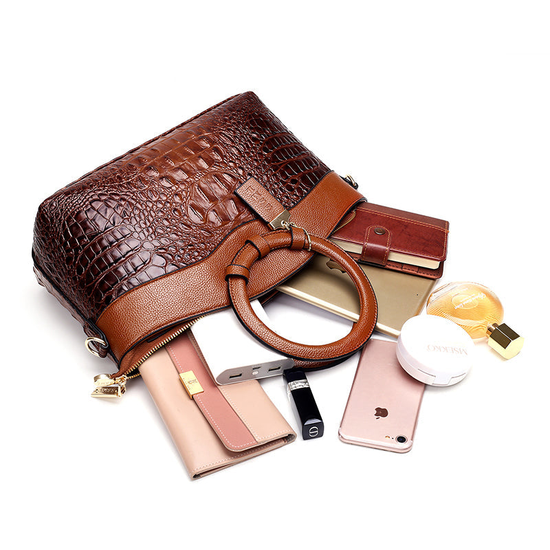 Alfrida | Elegant handbag with sophisticated crocodile embossing