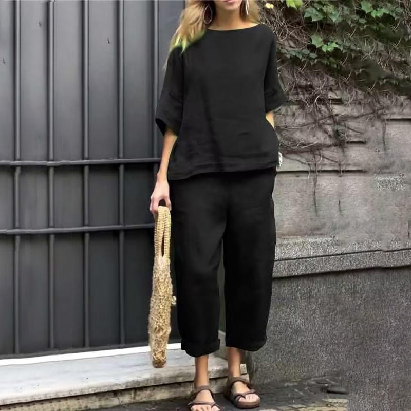EMMA – CASUAL COTTON-LINEN TWO-PIECE SET