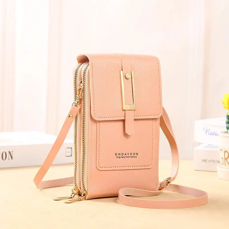 Leather Cell Phone Crossbody Bag